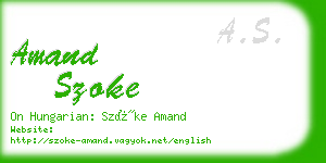 amand szoke business card